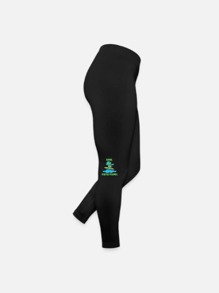 Turtle on surfboard with sun pill - Women’s Jersey Leggings - black - Right