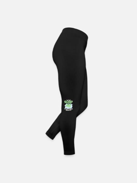 Je fais du savon ou j’y pense soapma - Legging en jersey Femme - noir - Droite