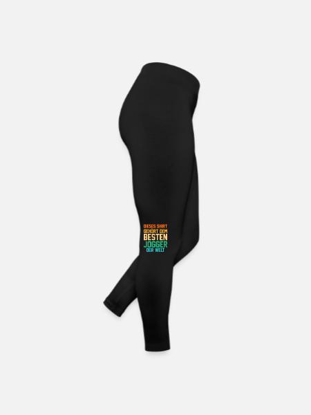 Läufer Joggen Laufen - Frauen Jersey Leggings - Schwarz - Rechts