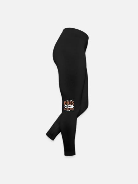 J’étais le chef jusqu’à ce que j’obtienne un boxeur - Legging en jersey Femme - noir - Droite