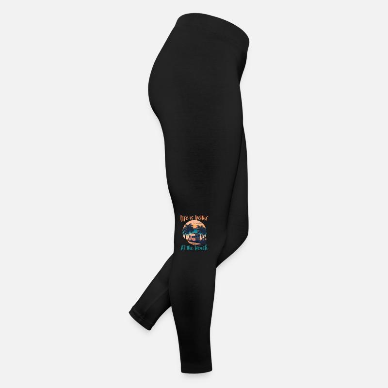 Life Is Better At The Beach - Retro Women’s Jersey Leggings