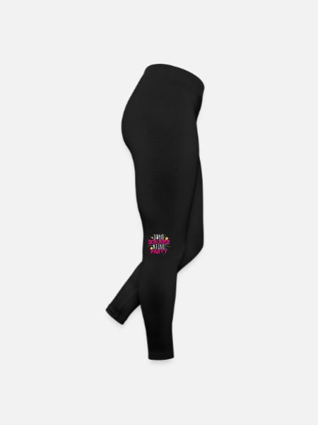 Schlager Party Outfit Kostüm - Frauen Jersey Leggings - Schwarz - Rechts
