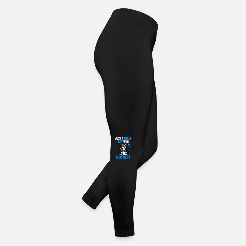 Verrückter Junge Hundebesitzer Hund Geschenk Husky Frauen Jersey Leggings