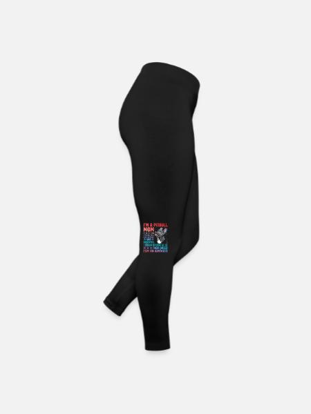 Pitbull drôle de dicton - Legging en jersey Femme - noir - Droite