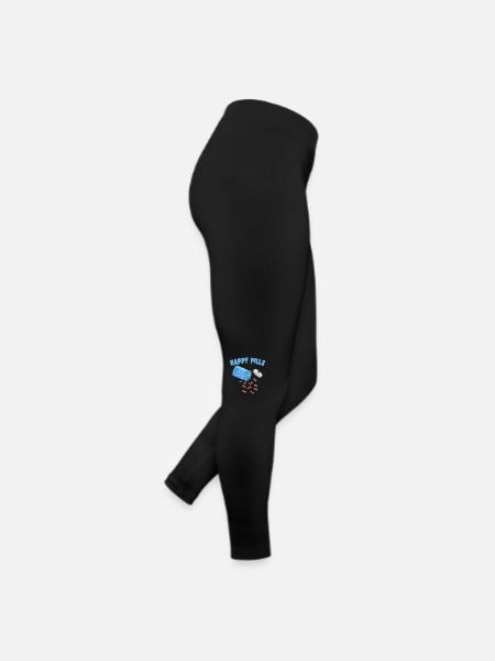 Happy Pills Eidechsen Lustige Schopfgecko Liebhaber Wortspiel - Frauen Jersey Leggings - Schwarz - Rechts