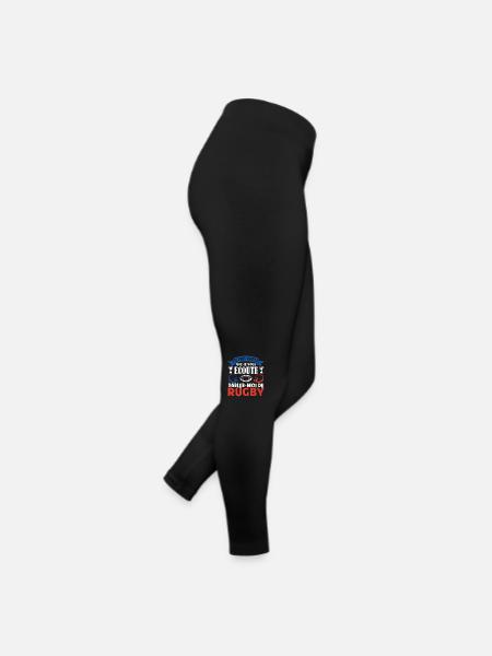 Rugbyman cadeau. Cadeau fan du rugby. joueur rugby - Legging en jersey Femme - noir - Droite