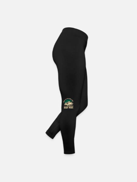 I Can Still Build Hot Rods Classic Retro Car - Frauen Jersey Leggings - Schwarz - Rechts