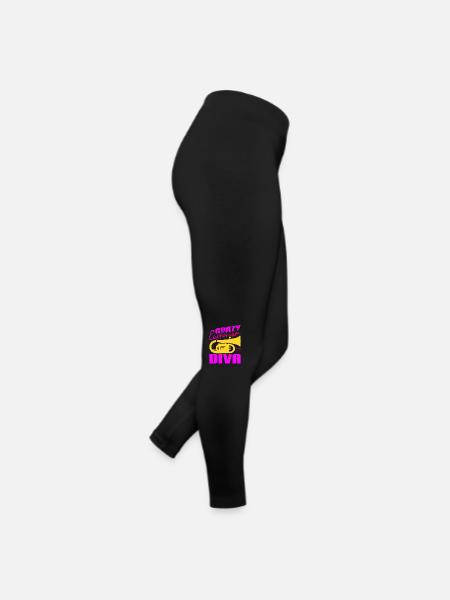 Crazy Euphorium Diva Baritone Player Gifts - Frauen Jersey Leggings - Schwarz - Rechts
