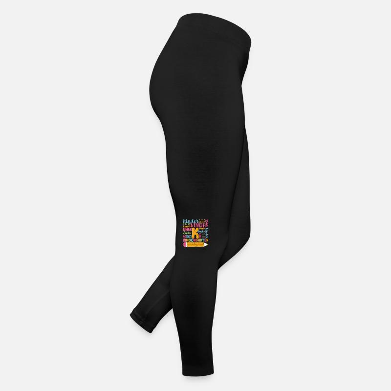 Maternelle Typographie Équipe Enfants Enseignant Retour Legging en jersey Femme
