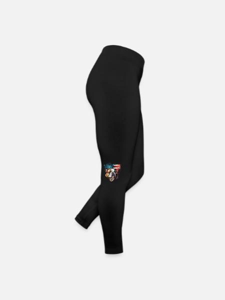 Englische Bulldogge USA - Frauen Jersey Leggings - Schwarz - Rechts