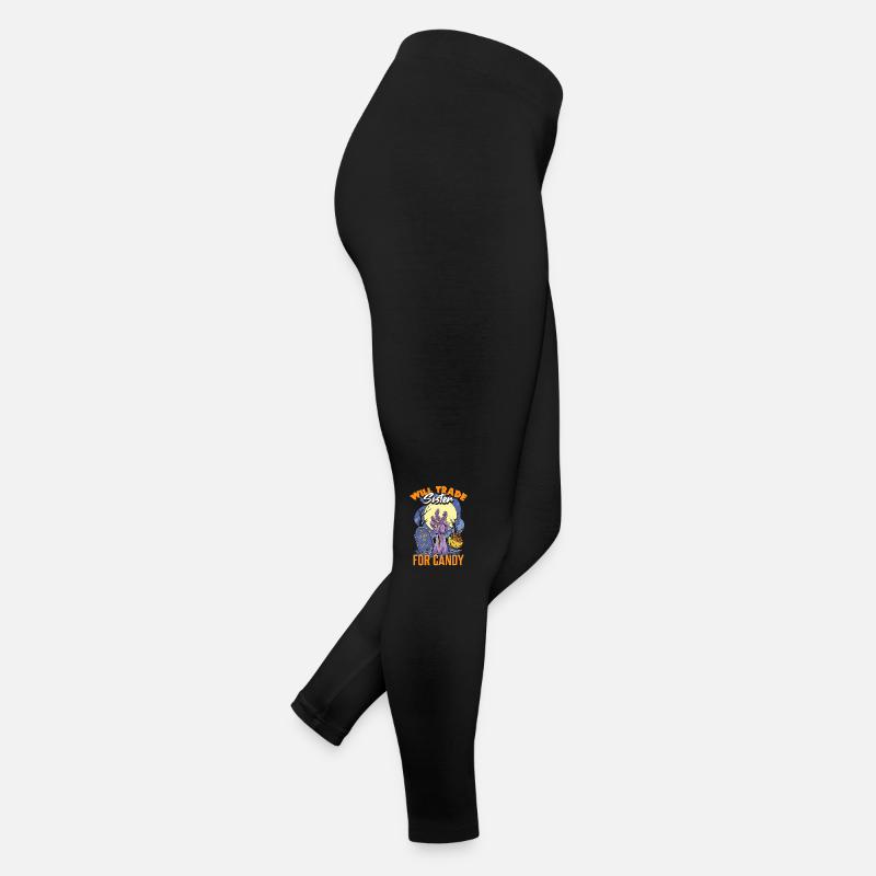Wird Schwester gegen Süßigkeiten Halloween eintauschen Frauen Jersey Leggings