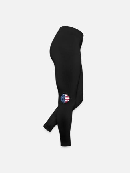 American Flag Volleyball Ball USA Athletes - Women’s Jersey Leggings - black - Right