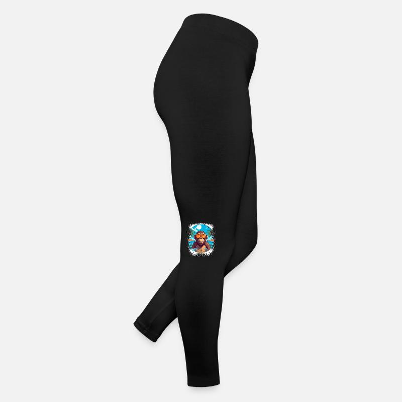 Ambiance tropicale: conception de plage et de singe pour l’été Legging en jersey Femme