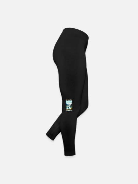 Fly Fisherman in Clear Mountain Lake Outdoor - Frauen Jersey Leggings - Schwarz - Rechts