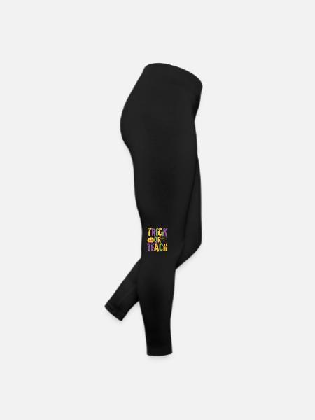 Trick Or Teach Funny Teacher Halloween Teaching - Women’s Jersey Leggings - black - Right