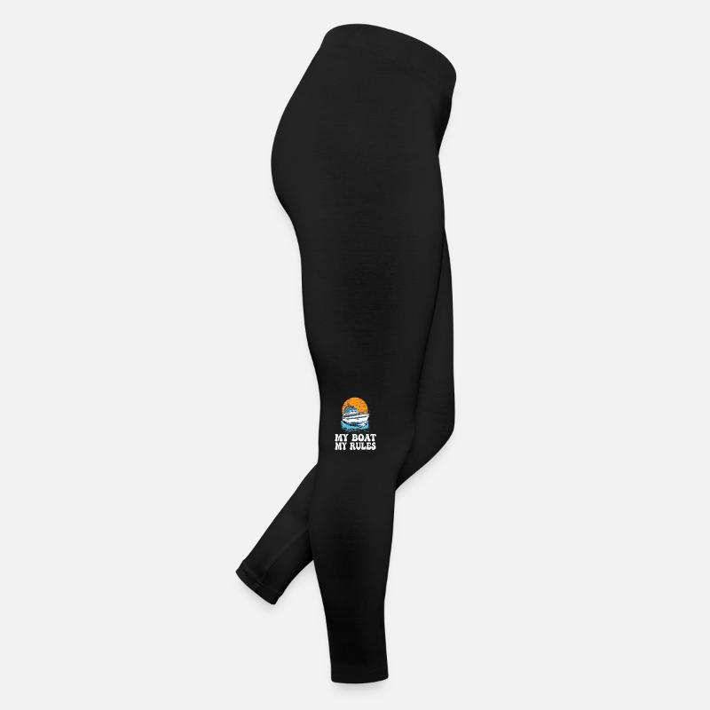 Mon bateau Mes règles Drôle de motonautisme Citation Ponton Legging en jersey Femme