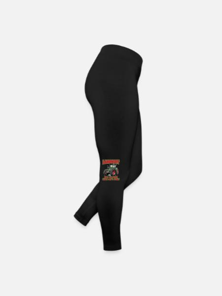 Landwirt Nur ein Held fährt auf´s Feld Bauer - Frauen Jersey Leggings - Schwarz - Rechts