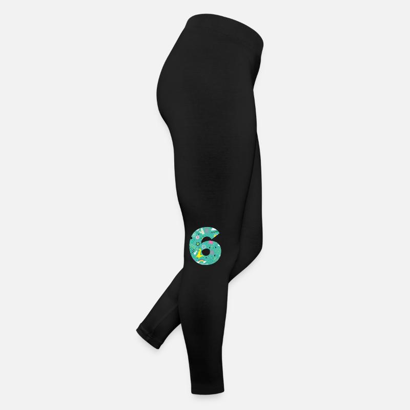 Personalisierte Geburtstagsnummer 6 Frauen Jersey Leggings