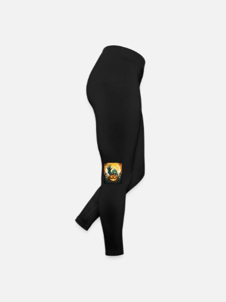 Halloween Emerging Hands Spooky Pumpkin - Frauen Jersey Leggings - Schwarz - Rechts