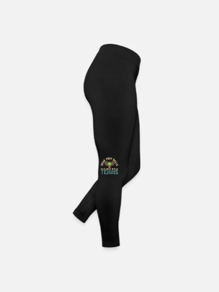 Tennis - Frauen Jersey Leggings - Schwarz - Rechts