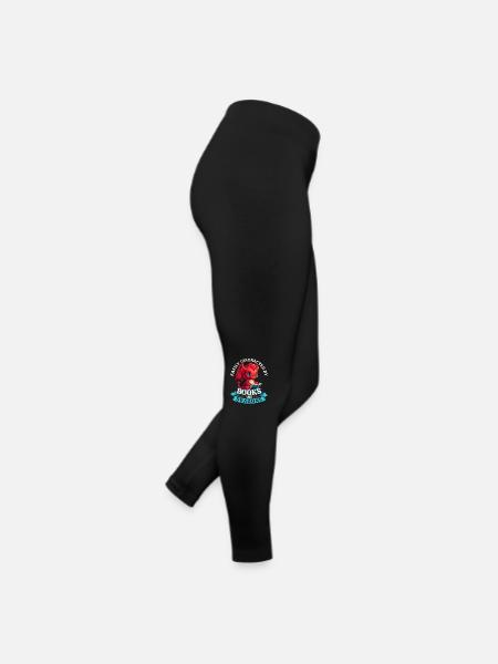 Easily Distracted By Books And Dragons: Drachen - Frauen Jersey Leggings - Schwarz - Rechts