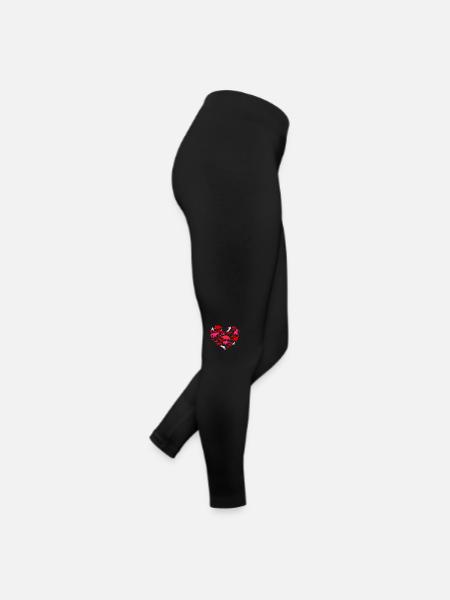 Dinosaurier Liebe Steal Heart Cute Valentinstag - Frauen Jersey Leggings - Schwarz - Rechts