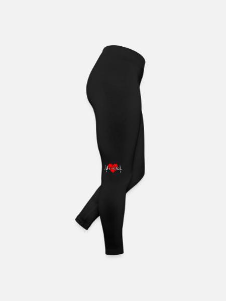 Sylt Skyline Nordsee Herzschlag Nordfriesen Sylter - Frauen Jersey Leggings - Schwarz - Rechts