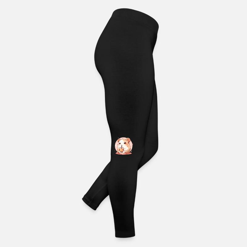 Kawaii Hamster trinkt Boba Bubble Tea Chibi Frauen Jersey Leggings