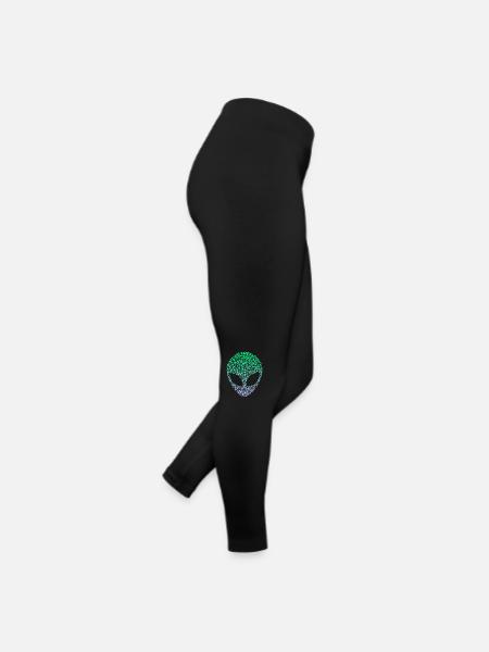 Tête extraterrestre d’OVNI martien extraterrestre - Legging en jersey Femme - noir - Droite