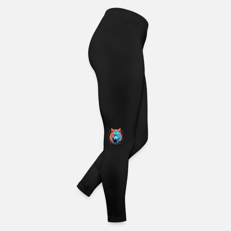 Loup avec des lumières de Noël, Love Wolfs Legging en jersey Femme