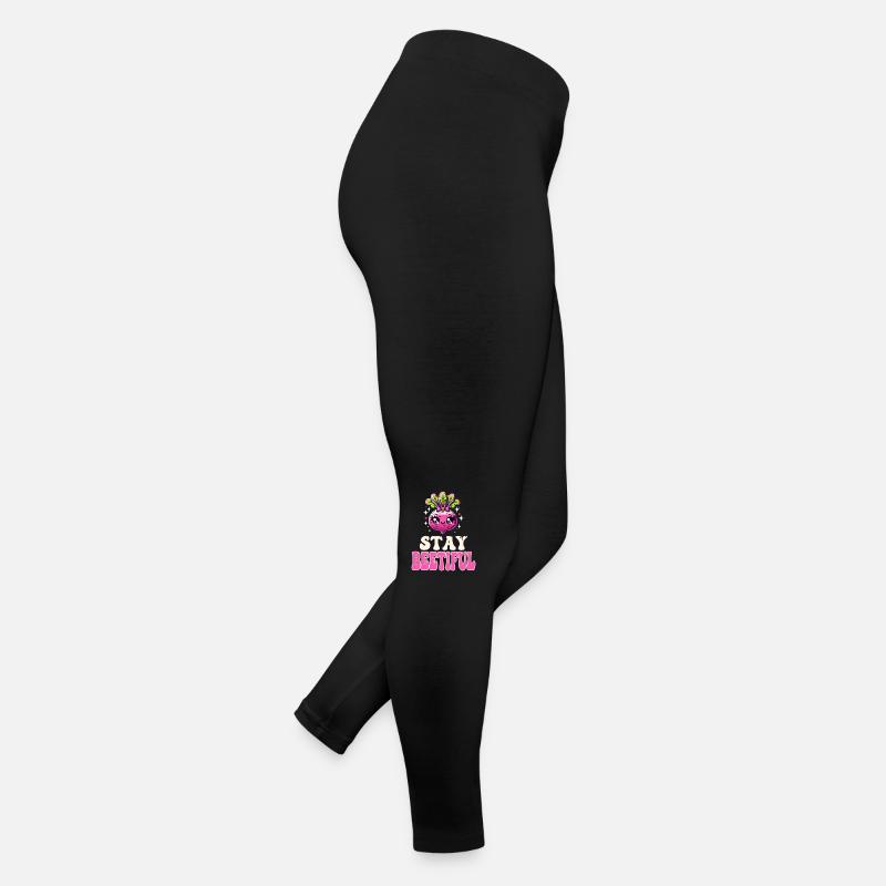 Beetroot Love - Stay Beetiful Kawaii Beets Pun Women’s Jersey Leggings