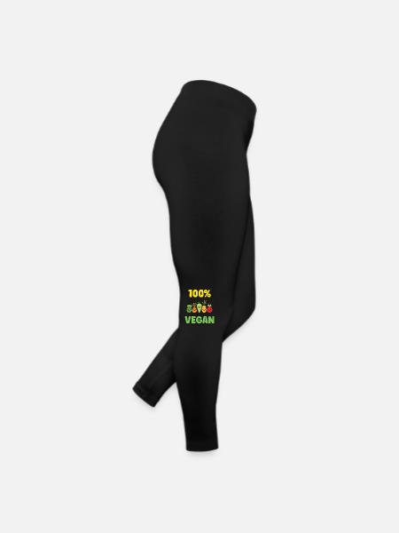 Humour petit légumes vegan - Legging en jersey Femme - noir - Droite
