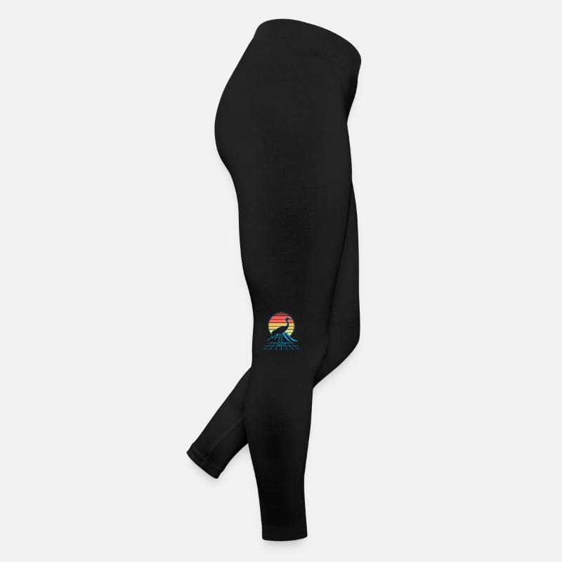 Sandhill Crane Retro Bird Birdwatching Women’s Jersey Leggings