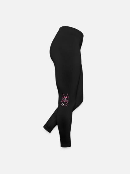 Katze Miezekatze Katzenliebhaber Katzenbesitzer Ka - Frauen Jersey Leggings - Schwarz - Rechts
