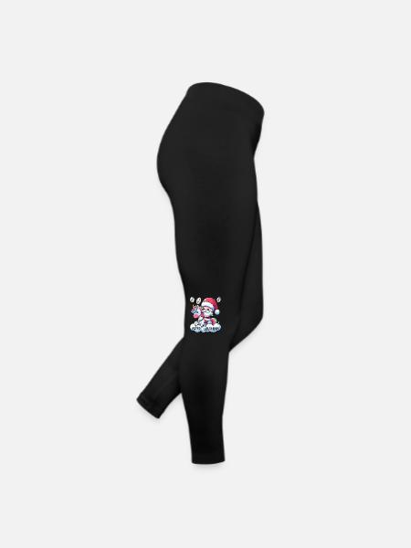 Der Weihnachtsmann reitet auf einem Einhorn, ho ho ho, Fröhliche Einhörner - Frauen Jersey Leggings - Schwarz - Rechts