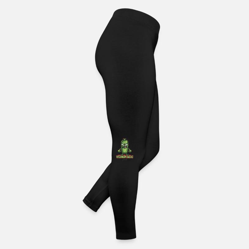 Cartoon Cucumber dit : Le véganisme est stupide Legging en jersey Femme