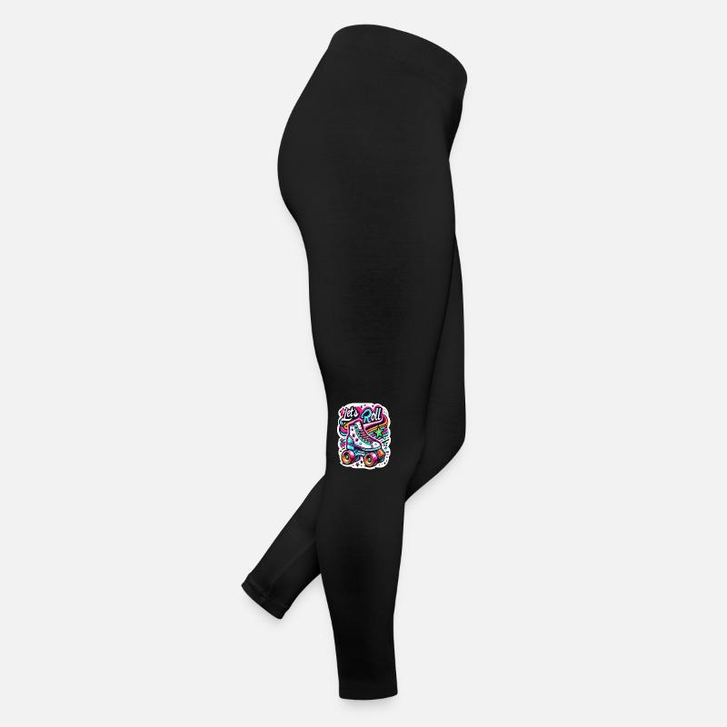 Let's Roll Roller Skates Vintage Retro Women’s Jersey Leggings