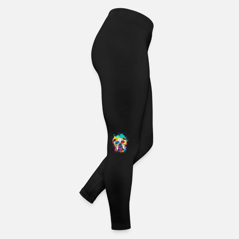 Colorful bulldog head Women’s Jersey Leggings