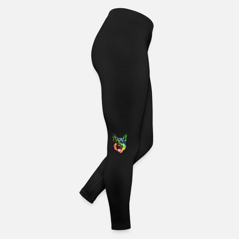 Schäferhund Hund Kopf Bunt Frauen Jersey Leggings