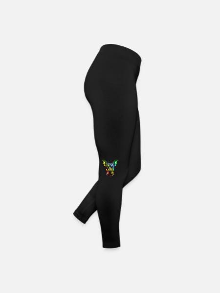 Doberman Hund Kopf Bunt - Frauen Jersey Leggings - Schwarz - Rechts