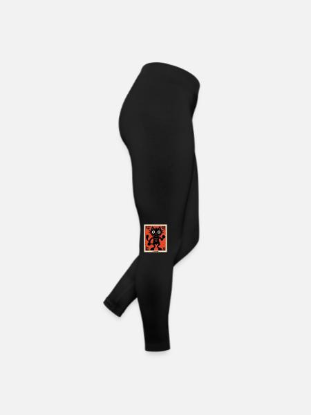 Modern Art Cat - Women’s Jersey Leggings - black - Right