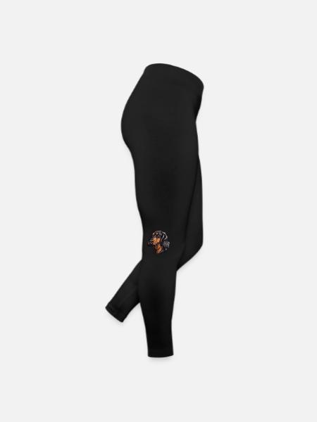 Dachshund Hund Kopf Dackel - Frauen Jersey Leggings - Schwarz - Rechts