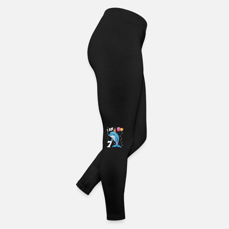 Ich bin 7 Jahre alt Delfine Delfin 7. Geburtstag Frauen Jersey Leggings