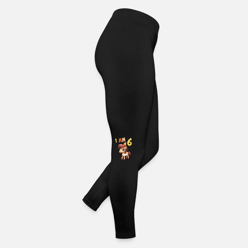 J'ai 6 ans Chevaux Cheval 6ème anniversaire Legging en jersey Femme