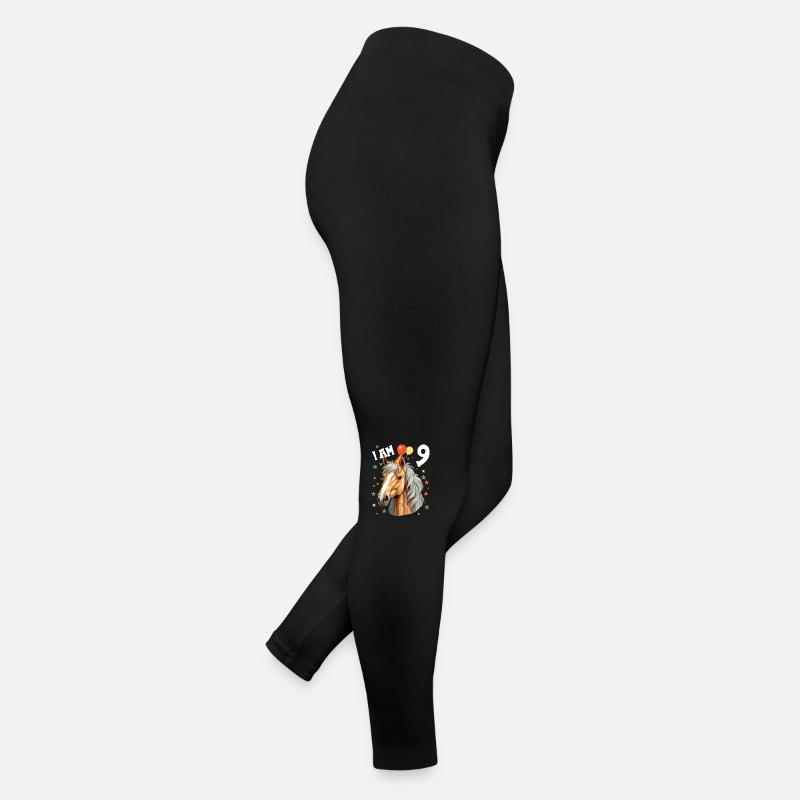 J’ai 9 ans Chevaux Cheval 9e anniversaire Legging en jersey Femme