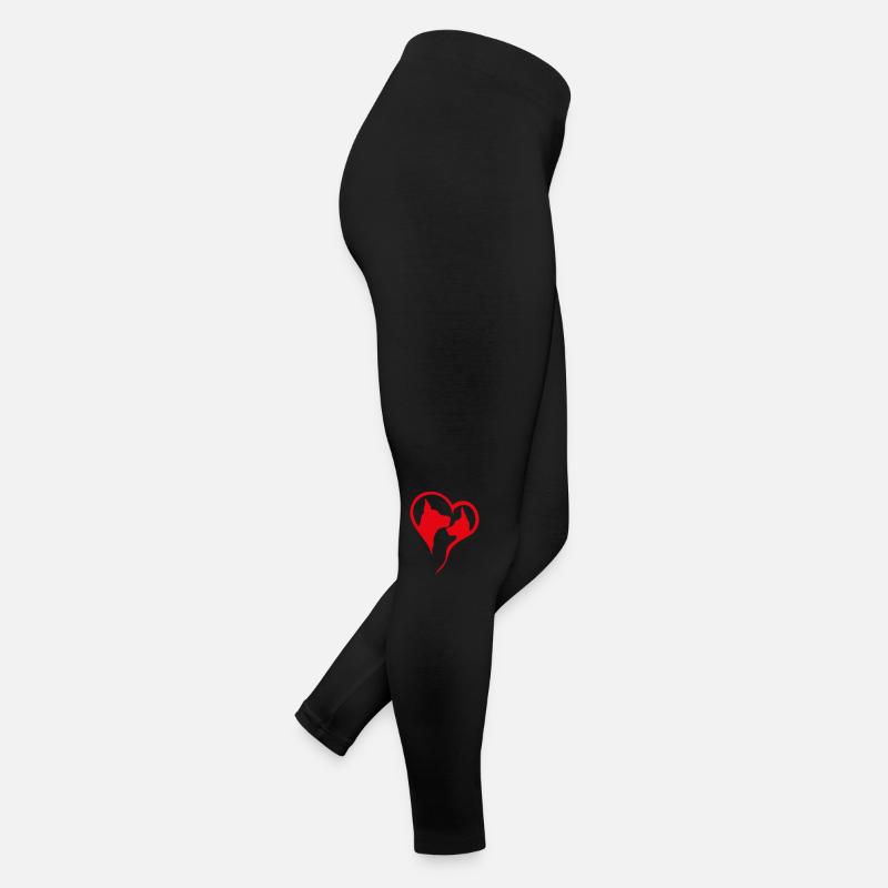 Fatmonkey Hunde Herz beste Freunde - red Frauen Jersey Leggings