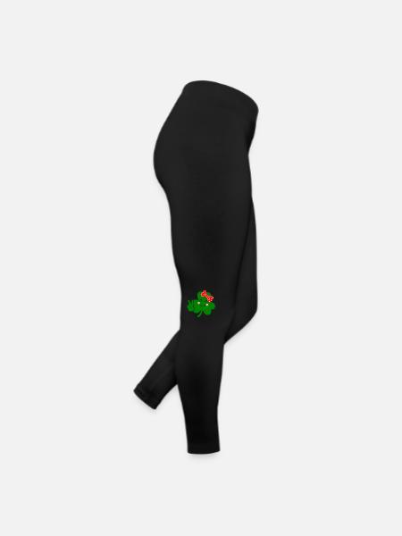 St Patrick's Day Accessories Ireland Shamrock Decoration - Women’s Jersey Leggings - black - Right