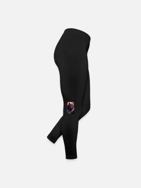 Spirit Wolf Fuchs Ästhetischer Japanischer Kitsune - Frauen Jersey Leggings - Schwarz - Rechts