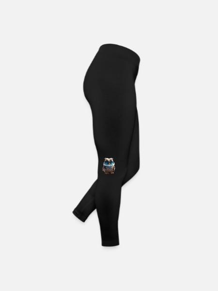 Owl Barn Owl Gift Kauz Uhu Owl Sweet Owls - Women’s Jersey Leggings - black - Right