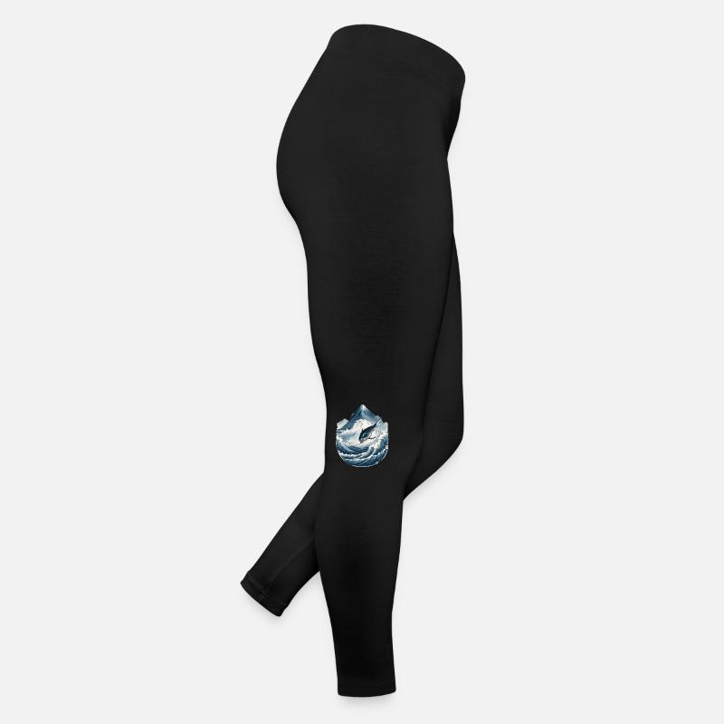 Pêcheur de mer japonais Art poisson dans le style Ukiyo-e Legging en jersey Femme